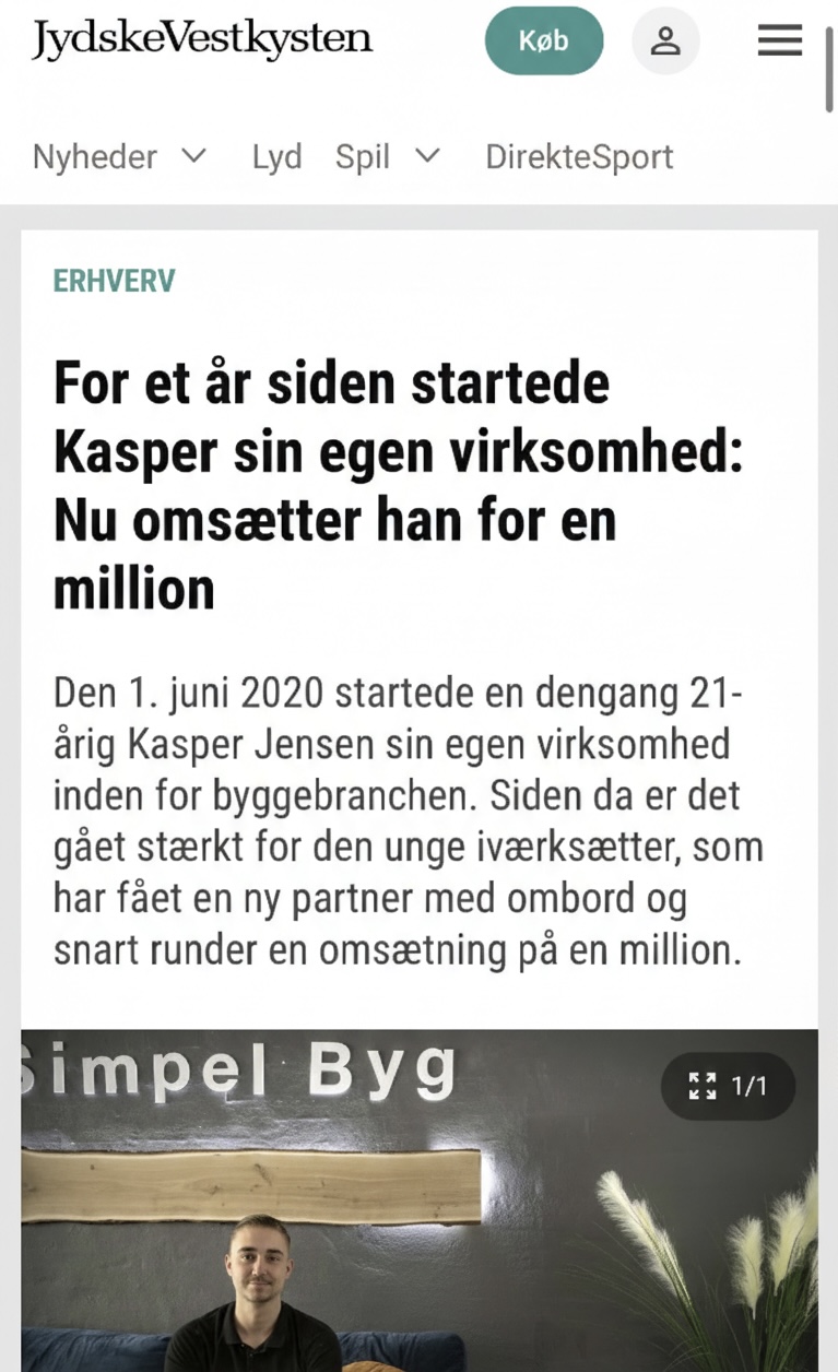 Kasper Jensen, stifter af SimpelByg – fra 0 til 100+ kunder på 12 måneder
